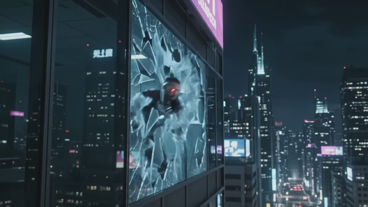 CYBORG qui plonge en haut de l'immeuble - CYBORG IA - Vidéo MP4